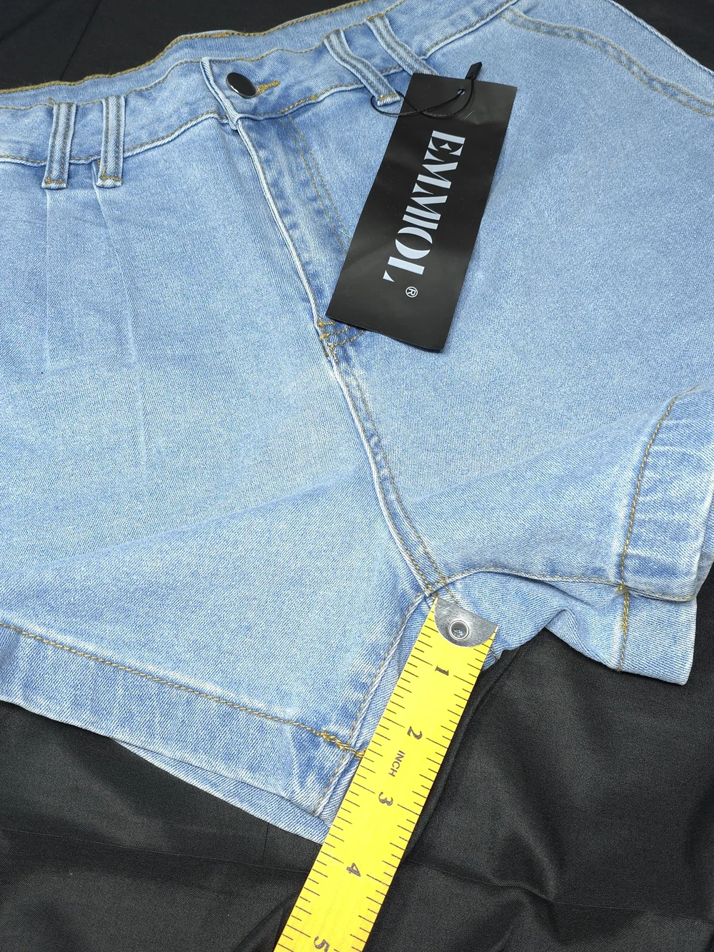 🔥VIRAL🔥 TIKTOK EMMIOL High-Waisted PLEATED DENIM SHORTS / NWT🏷 Sz 8 (Large)